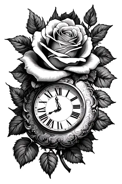 Two Roses And A Clock