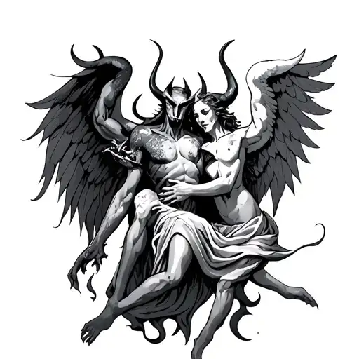Mesclado Devil With Angel And Demon