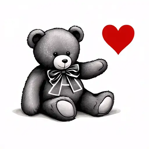 Teddy Bear Letter A Love Heart