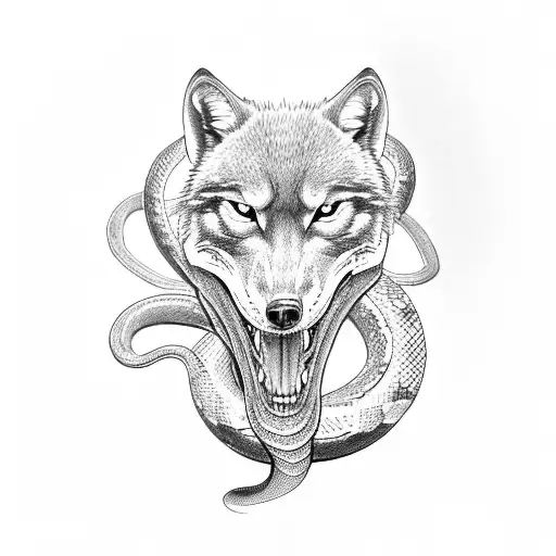 Snake Body With A Wolf Head