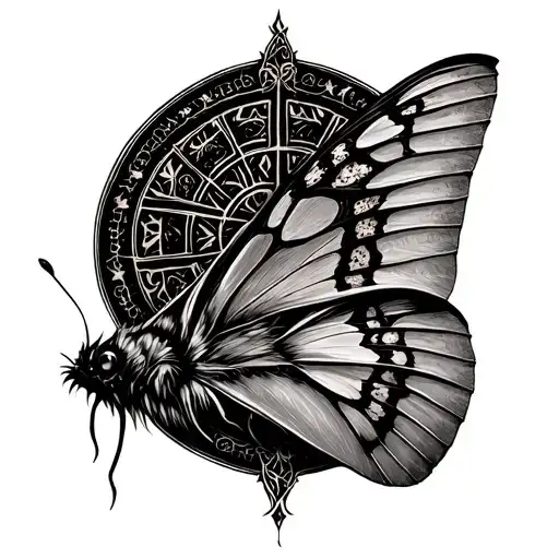 Vegvisir Combined With A Moth