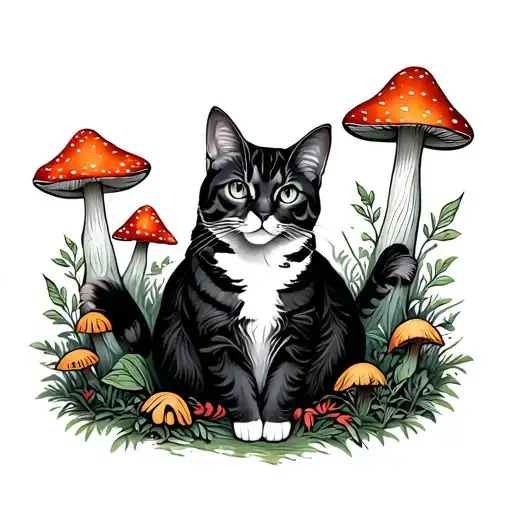 Cats And Mushrooms Forest