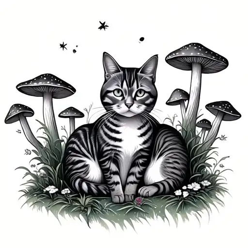 Cats And Mushrooms Forest