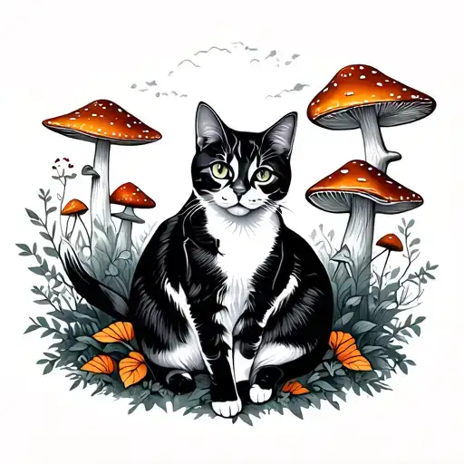 Cats And Mushrooms Forest