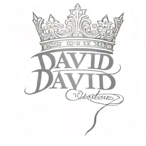 The Name David Cursive Writing And A Kings Crown For A Female Neck Symbol Love