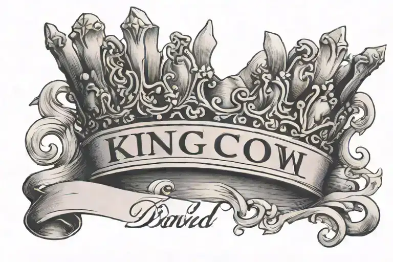 Feminine The Name David Cursive Writing And A Kings Crown For A Female Neck Symbol Love