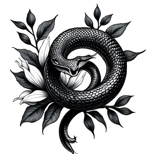 Snake Floral Design