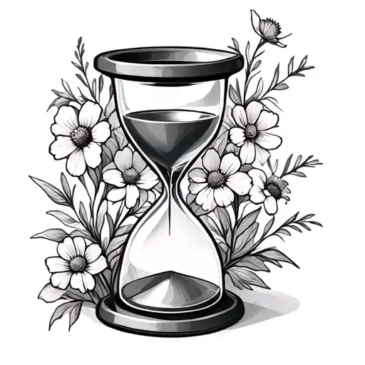 Hourglass With Wildflowers