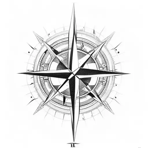 Compass With Fly Fisher As The Upper Half