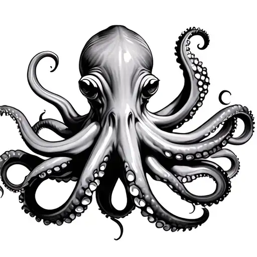 Octopuss Realistic Line Art