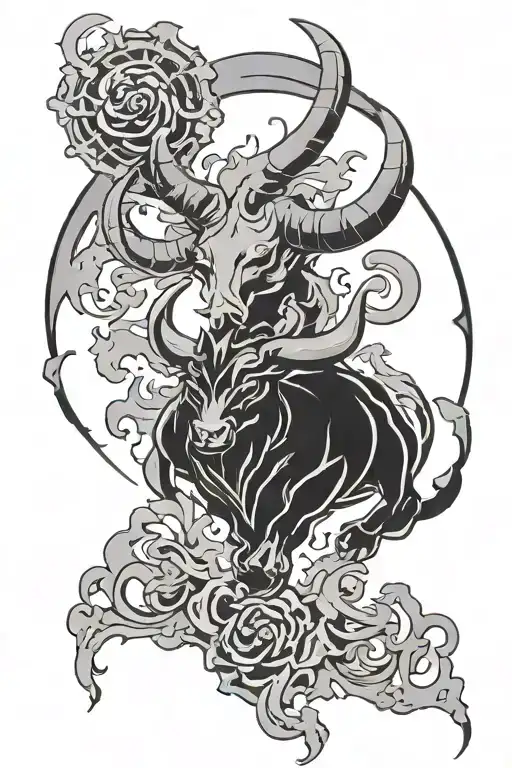 Anime Black Clover Black Bulls Logo Combined