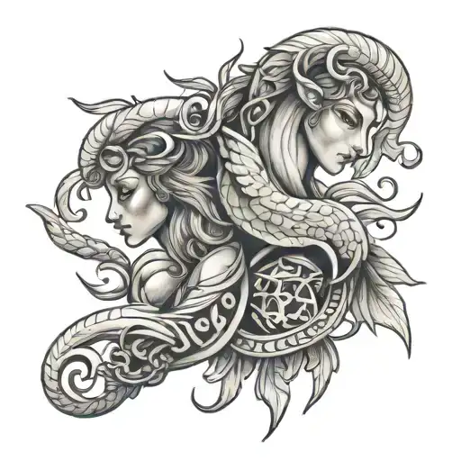Aries Virgo Scorpio Zodiac Sign Tattoo Featuring