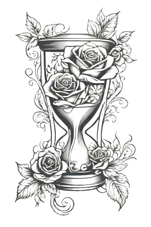 Rose Hour Glass Papyrus