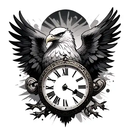 Eagle And Clock