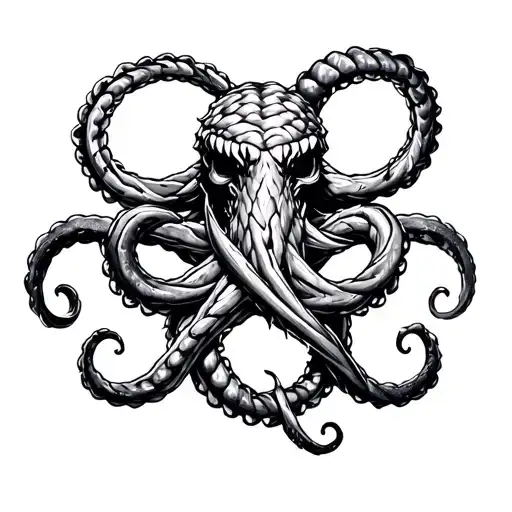 Kraken And Sailors Knot Design Incorporating