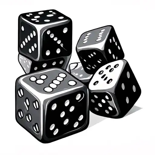 Dice Set Line Art