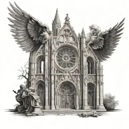 Religious Gothic Cathedral Scene