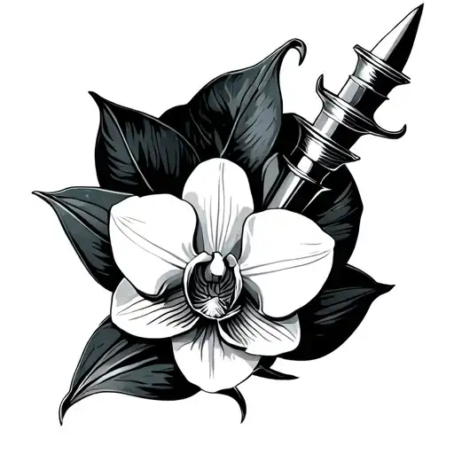 Dagger Whit A Orchid Flowers