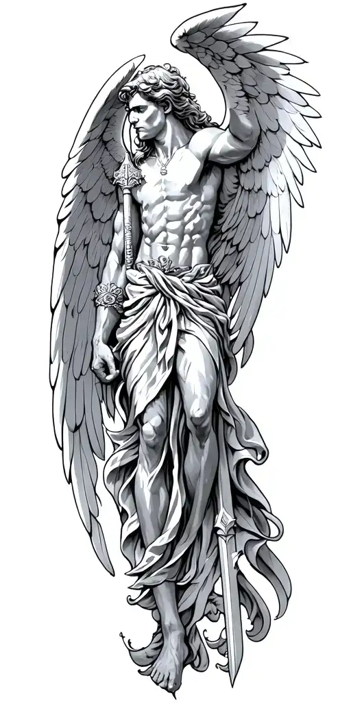 Archangel Michael Slaying Satin