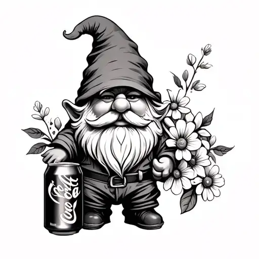 A Gnome With Dainty Flowers And A Diet Coke Can