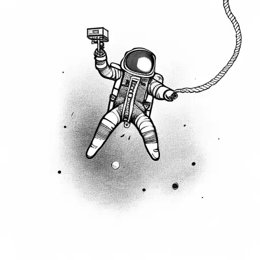 Astronaut Falling And Reaching For A Rope