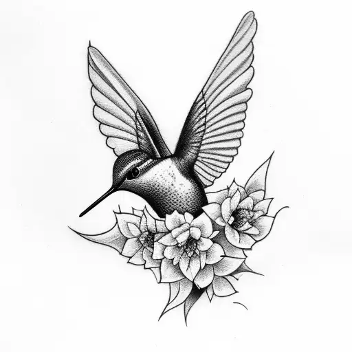 Hummingbird With Begonia