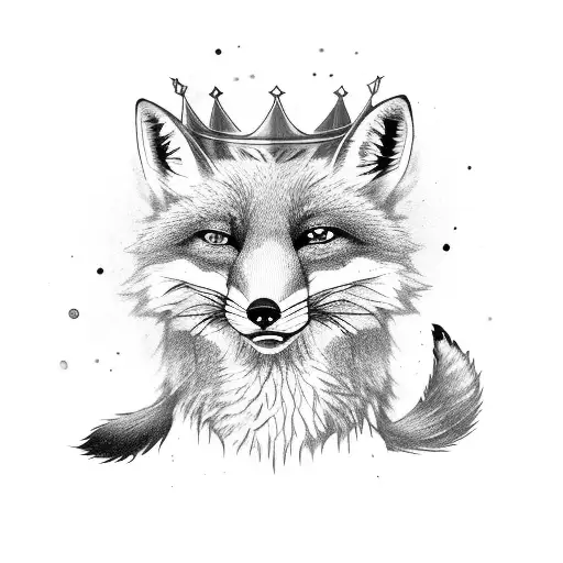 Angry Fox With Crown
