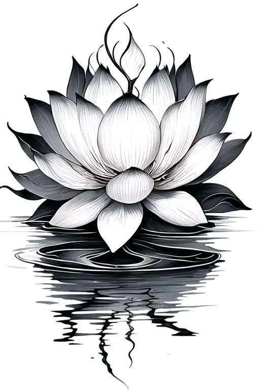 Unalome And Lotus Flower