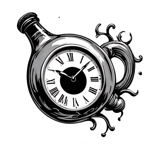 Bottle With A Clock Inside