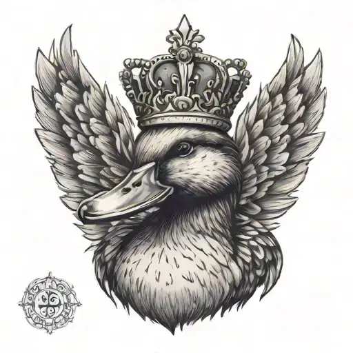 Male Duck Wearing A Crown