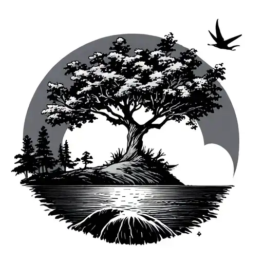 Sun Layer An Island And A Traveler's Tree A Straw In The Tail Overflight The Island