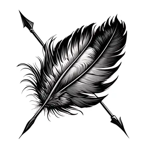 Turkey Feather With Archery Arrow Going