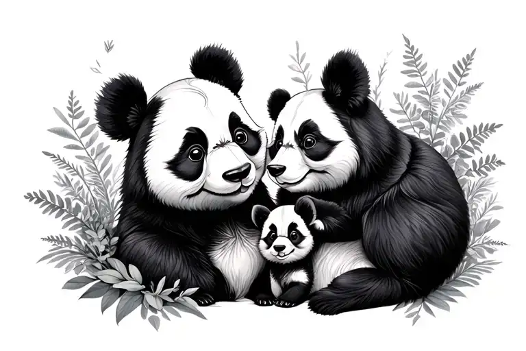 Panda Mom And Fox Baby