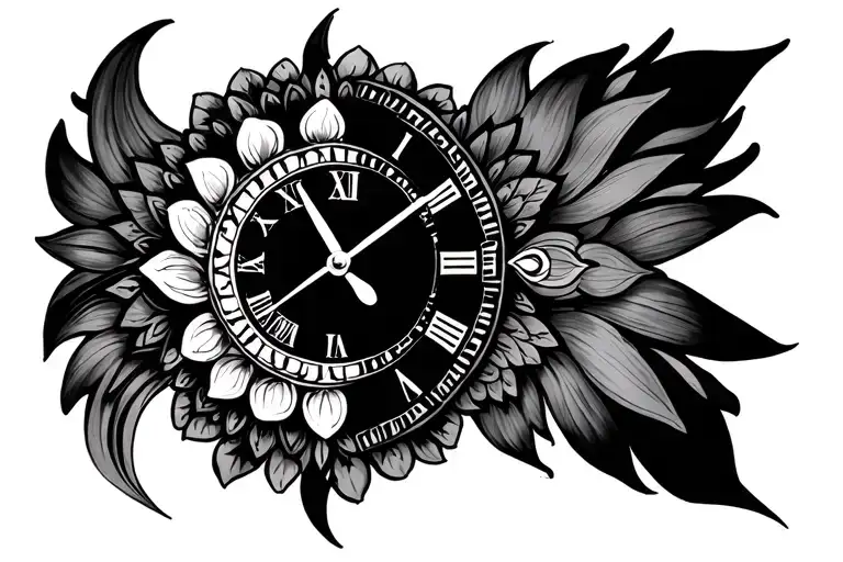 Clock And Mandala Design Inspired