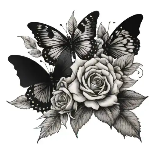 Cardinal Butterfly Sunflowers And Roses