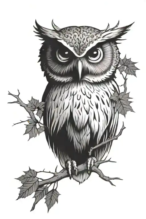 Owl Surrounded By Woods