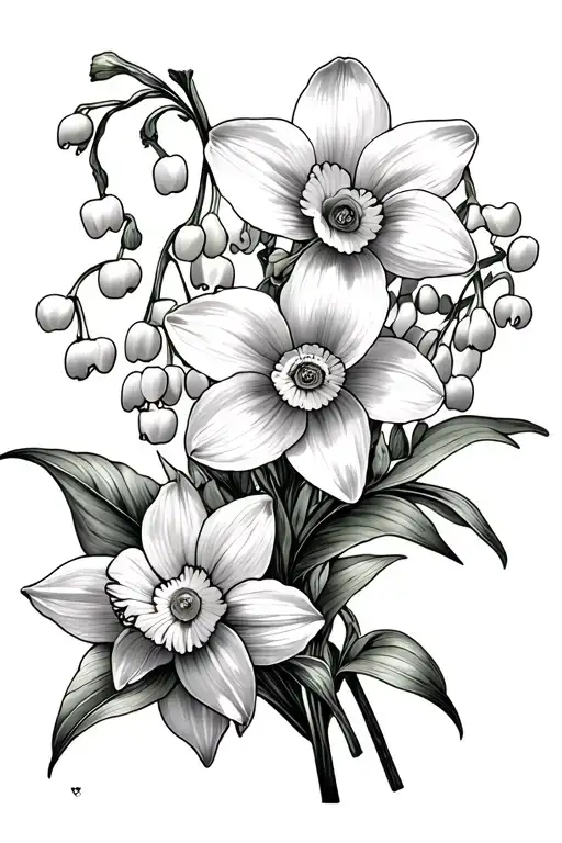 Daffodil Lily Of The Valley Marigold Bouquet