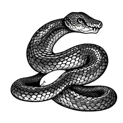 Snake Made Out Of Hexagons Starting At The Ankle And Wrapping Up To The Knee