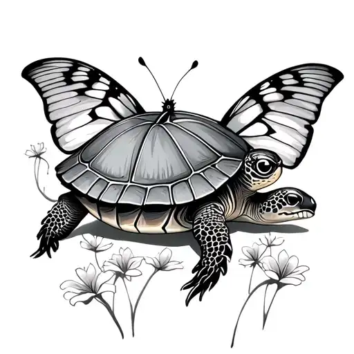 Turtle And Butterfly
