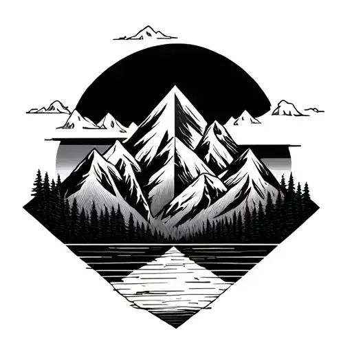 Mountains Geometric Triangle Nature Fineline