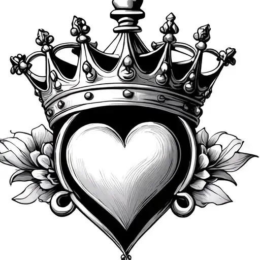 Queen Chess Piece With A Heart And Crown