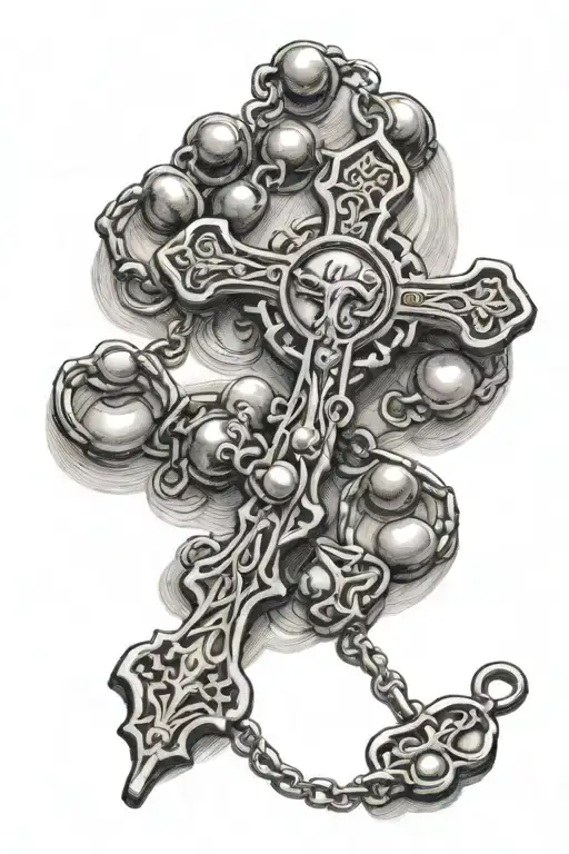 Rosary Beads Detailed Drawing
