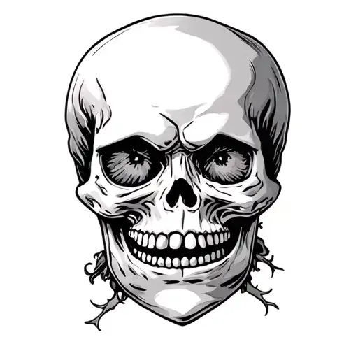 Sad Skull Holding Mask To Cover His Hidden Emotional Pain