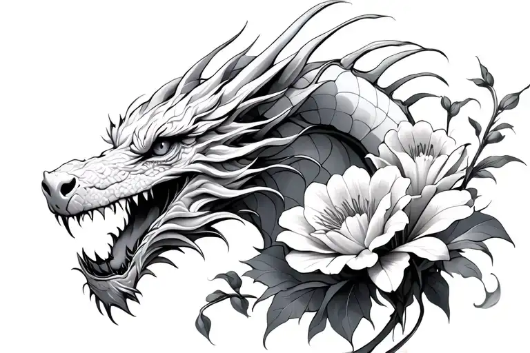 White Dragon With Carnations Iris Lily