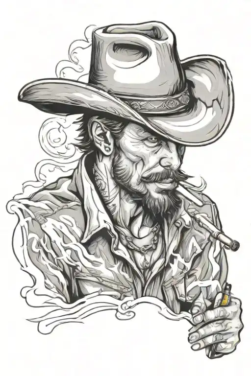 Cowboy Smoking A Cigarette