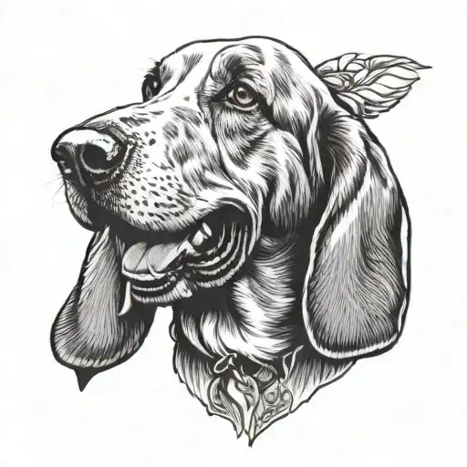 Basset Hound Dog In Black
