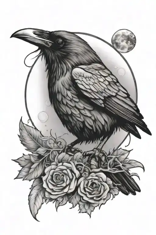 Raven And Moon