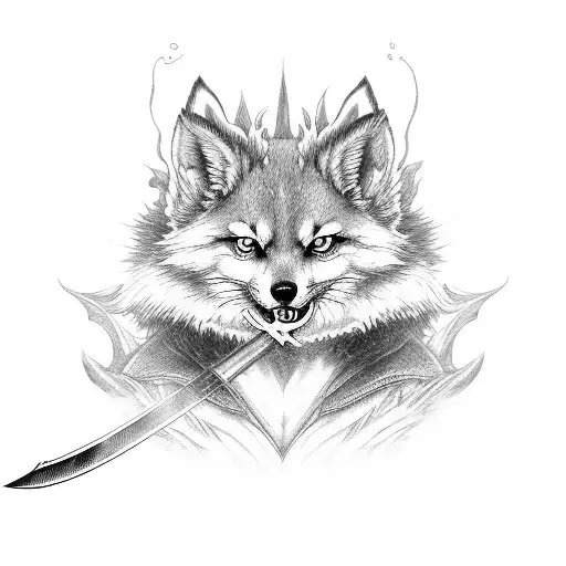 Kitsune With Sword