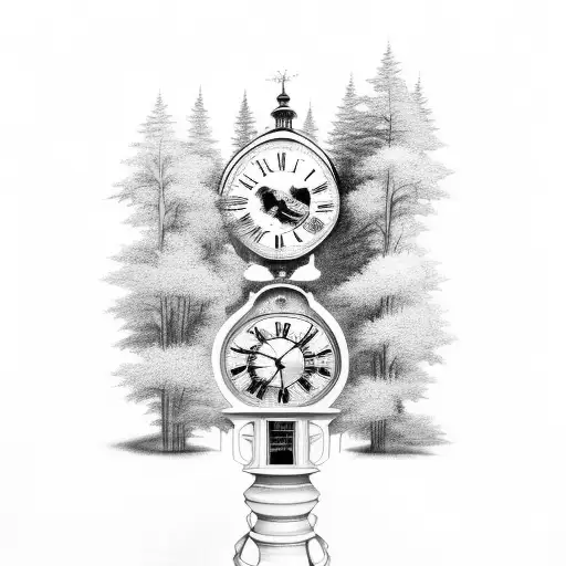 Forest With A Grandfather Clock