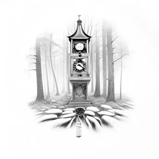 Forest With A Grandfather Clock